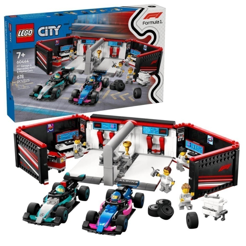 ［想樂］全新 樂高 LEGO 60444 City 城市 F1 車庫和 Mercedes-AMG & Alpine 汽車-細節圖8