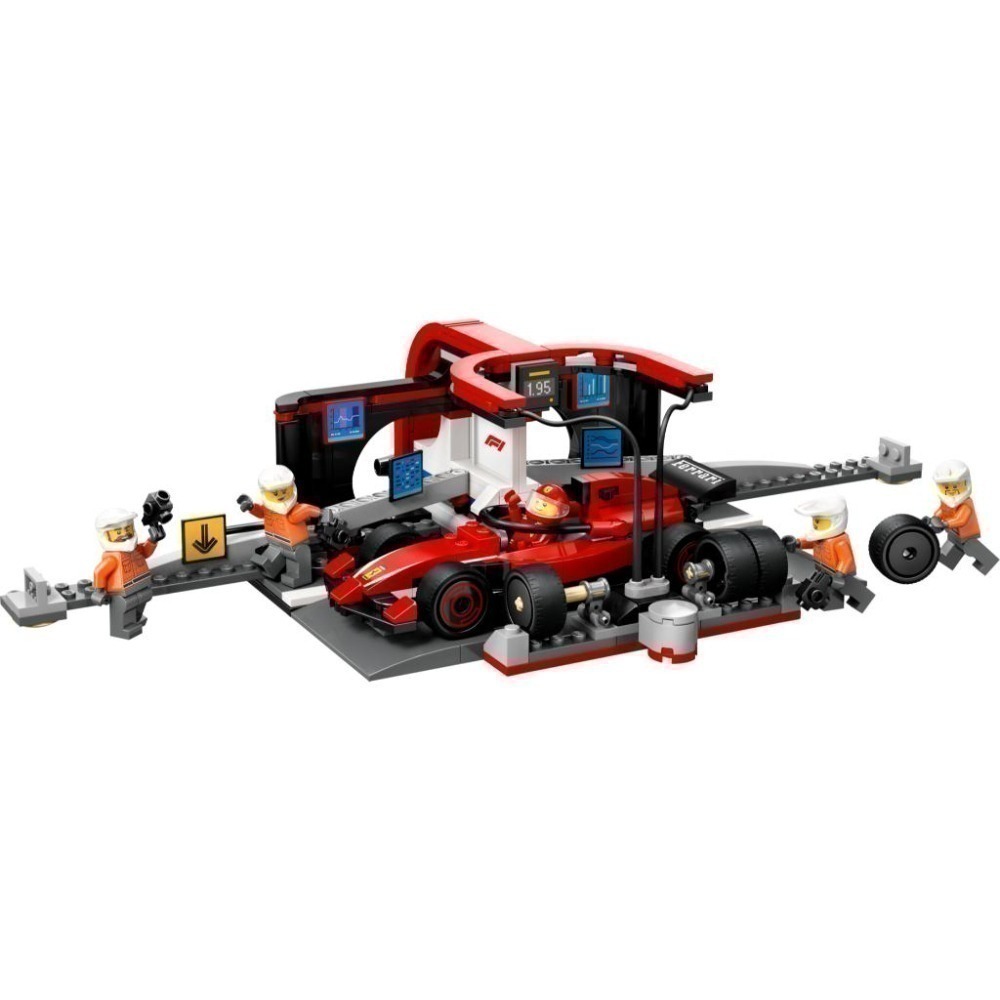 ［想樂］全新 樂高 LEGO 60443 City 城市 F1 維修站、維修人員和 Ferrari 汽車-細節圖3
