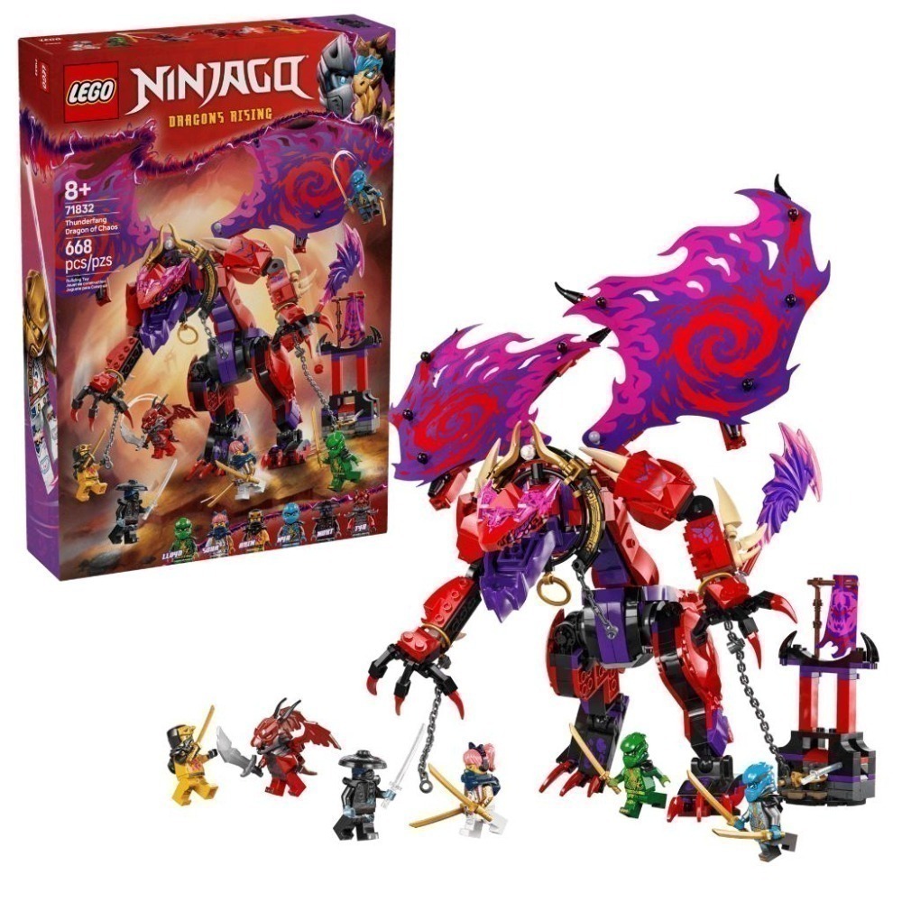 ［想樂］全新 樂高 LEGO 71832 Ninjago 忍者 混沌龍雷牙 Thunderfang Dragon-細節圖8