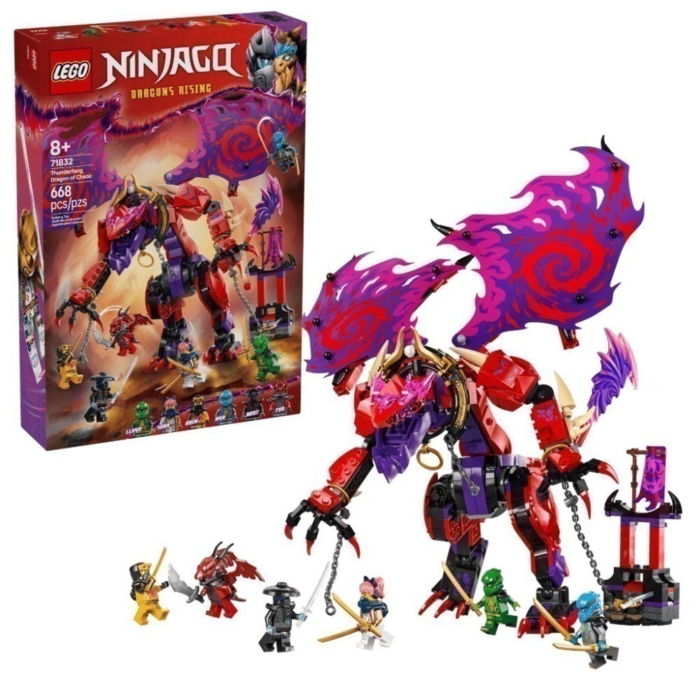 ［想樂］全新 樂高 LEGO 71832 Ninjago 忍者 混沌龍雷牙 Thunderfang Dragon-細節圖8