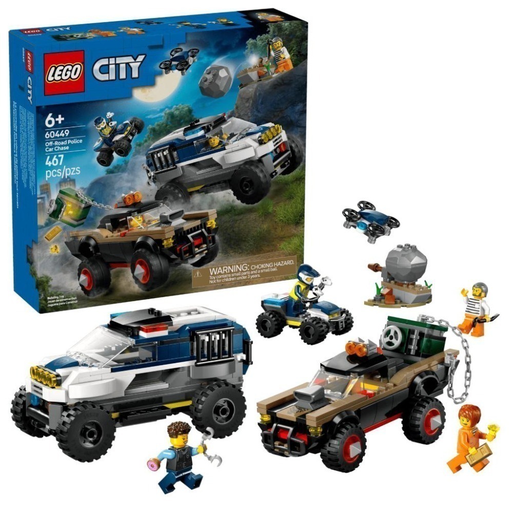［想樂］全新 樂高 LEGO 60449 City 城市 越野警車追逐戰 Off-Road Police Car-細節圖7