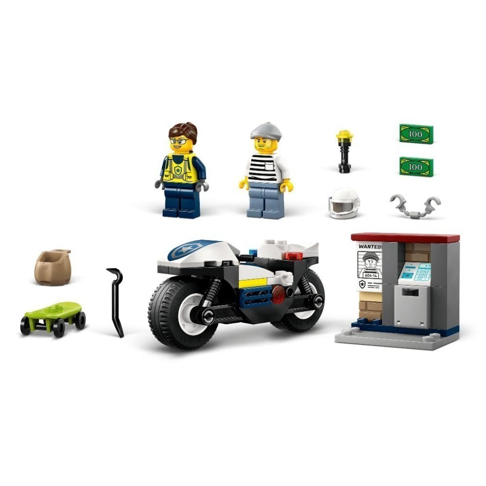 ［想樂］全新 樂高 LEGO 60455 City 城市 警用摩托車追逐戰-細節圖4