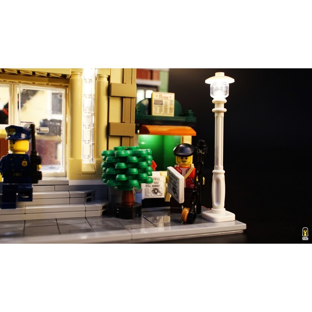 ［想樂］ [不含積木]  WBS 樂光 10278 街景 警察局 專用燈組 紙片燈 樂光燈 專用防塵盒 展示盒 壓克力-細節圖2