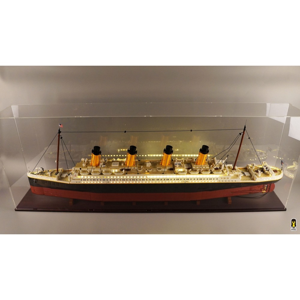 ［想樂］ [不含積木]  WBS 樂光 10294 鐵達尼號 專用燈組 紙片燈 樂光燈 專用防塵盒 展示盒 壓克力-細節圖2