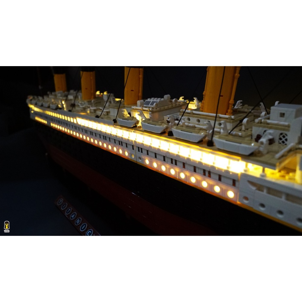 ［想樂］ [不含積木]  WBS 樂光 10294 鐵達尼號 專用燈組 紙片燈 樂光燈 專用防塵盒 展示盒 壓克力-細節圖5