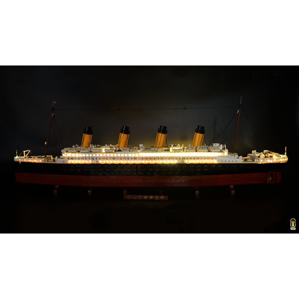 ［想樂］ [不含積木]  WBS 樂光 10294 鐵達尼號 專用燈組 紙片燈 樂光燈 專用防塵盒 展示盒 壓克力-規格圖5