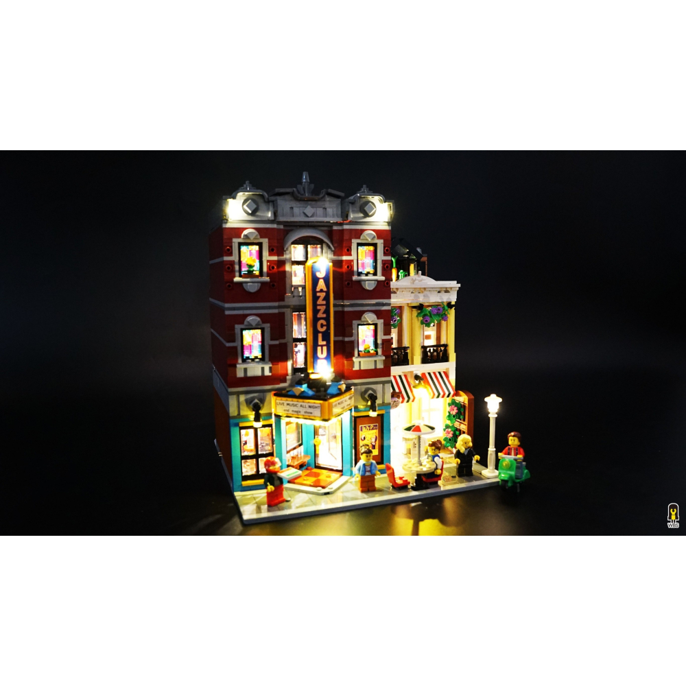 ［想樂］ [不含積木]  WBS 樂光 10312 街景爵士俱樂部 專用燈組 紙片燈 樂光燈 專用防塵盒 展示盒 壓克力-細節圖3