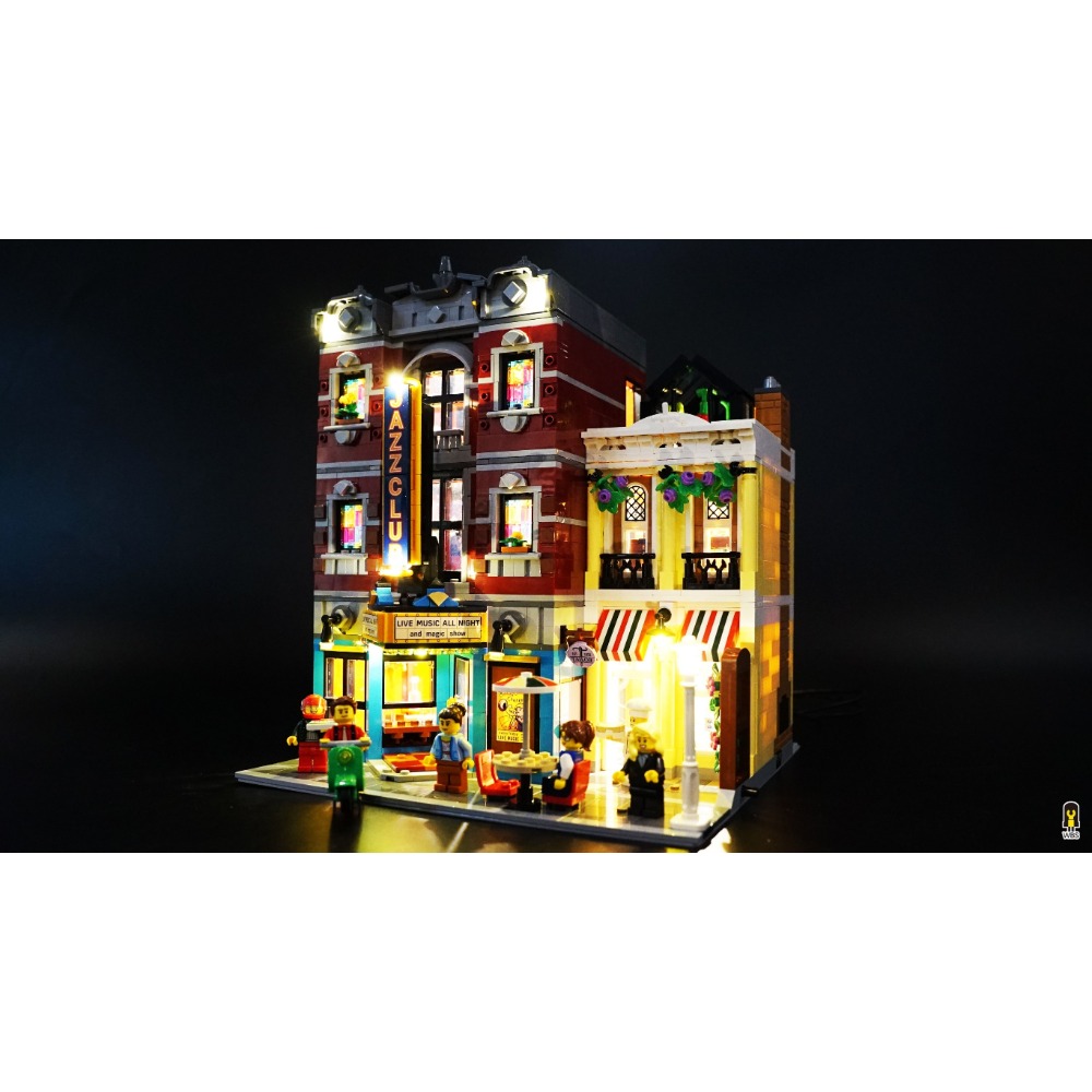 ［想樂］ [不含積木]  WBS 樂光 10312 街景爵士俱樂部 專用燈組 紙片燈 樂光燈 專用防塵盒 展示盒 壓克力-規格圖8