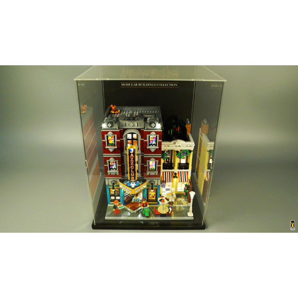 ［想樂］ [不含積木]  WBS 樂光 10312 街景爵士俱樂部 專用燈組 紙片燈 樂光燈 專用防塵盒 展示盒 壓克力-規格圖8