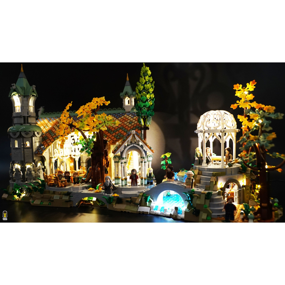 ［想樂］ [不含積木]  WBS 樂光 10316 魔戒 瑞文戴爾 專用燈組 紙片燈 樂光燈 專用防塵盒 展示盒 壓克力-細節圖5