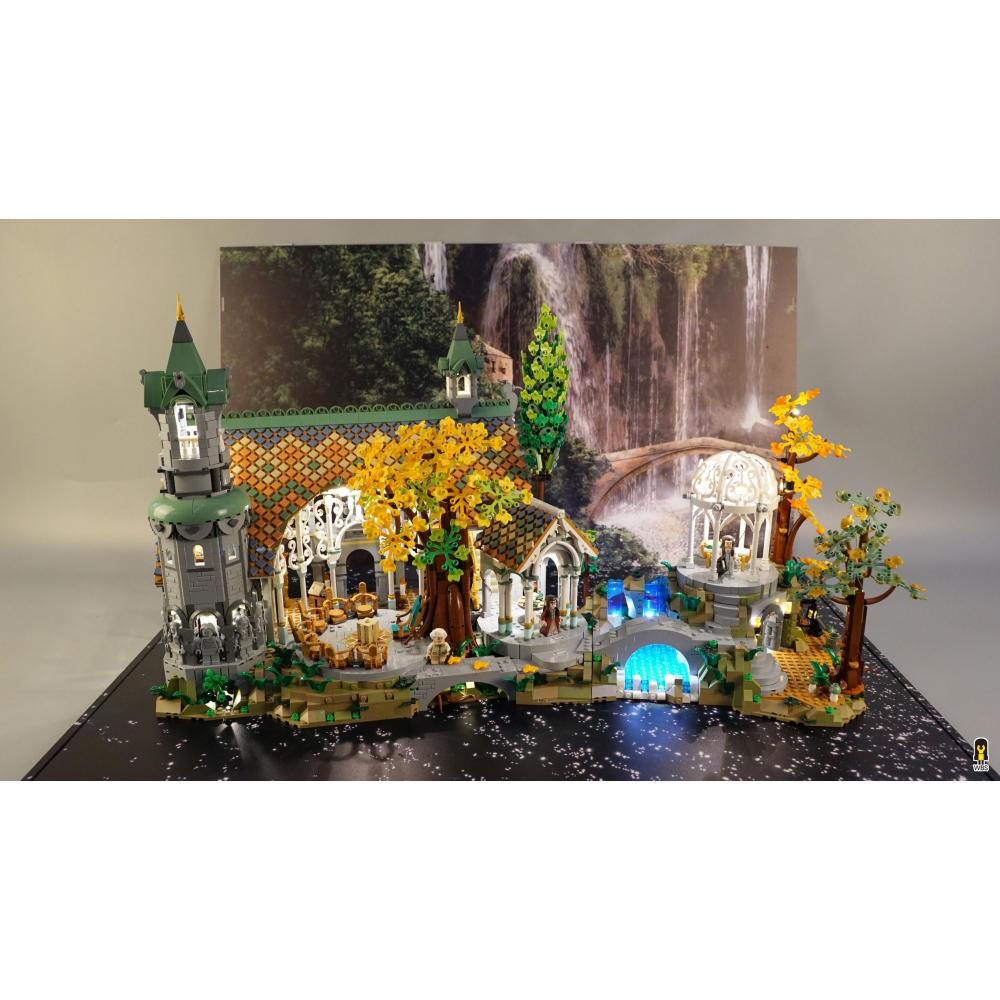 ［想樂］ [不含積木]  WBS 樂光 10316 魔戒 瑞文戴爾 專用燈組 紙片燈 樂光燈 專用防塵盒 展示盒 壓克力-細節圖7