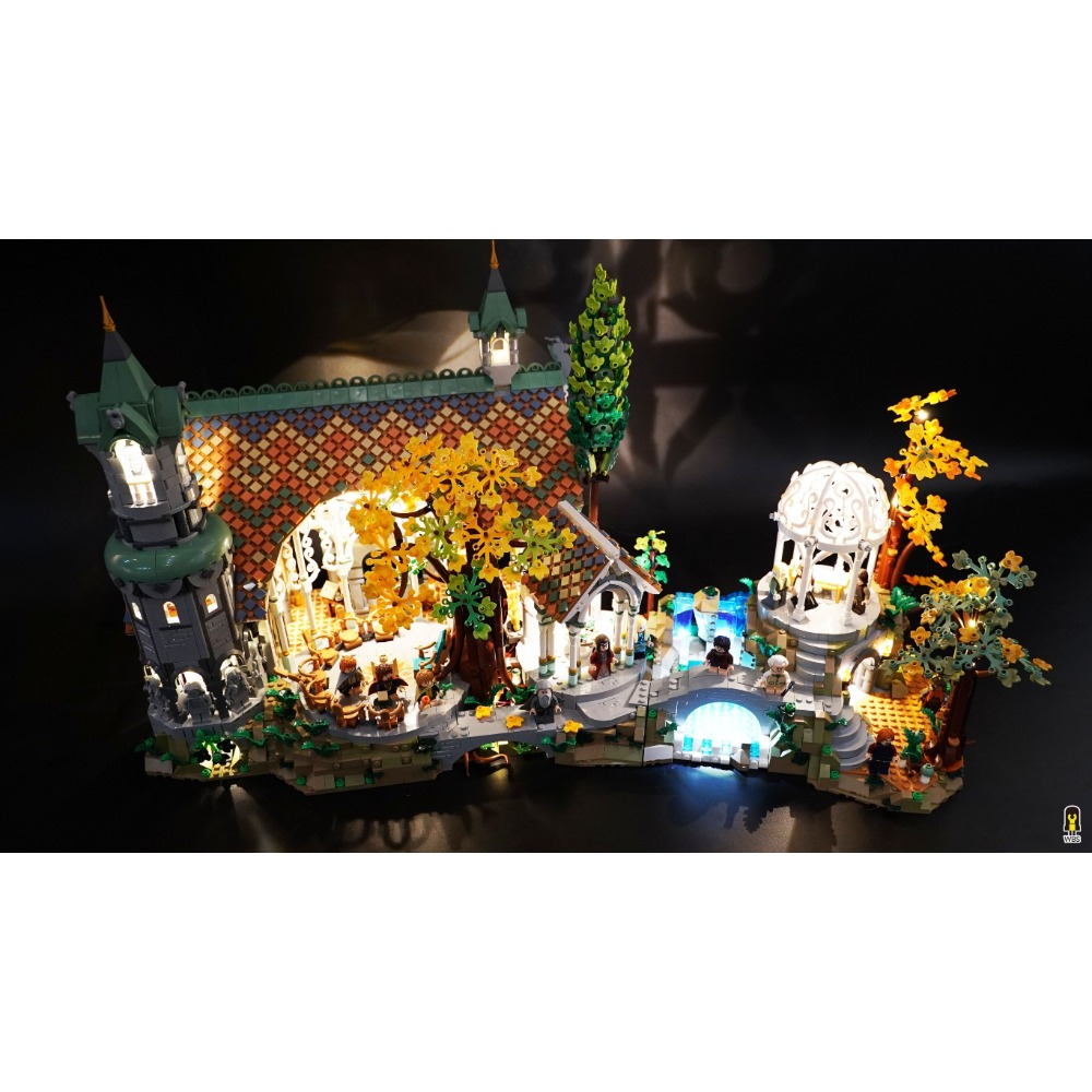 ［想樂］ [不含積木]  WBS 樂光 10316 魔戒 瑞文戴爾 專用燈組 紙片燈 樂光燈 專用防塵盒 展示盒 壓克力-規格圖9