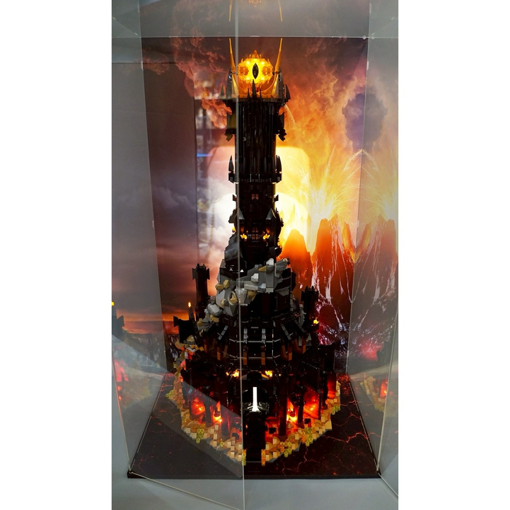 ［想樂］ [不含積木]  WBS 樂光 10333 魔戒 黑塔 專用燈組 紙片燈 樂光燈 專用防塵盒 展示盒 壓克力-細節圖3