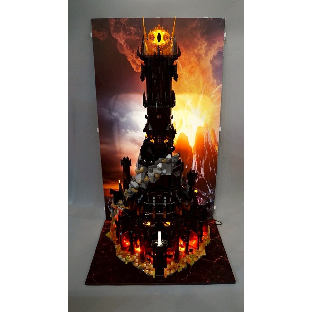 ［想樂］ [不含積木]  WBS 樂光 10333 魔戒 黑塔 專用燈組 紙片燈 樂光燈 專用防塵盒 展示盒 壓克力-細節圖2