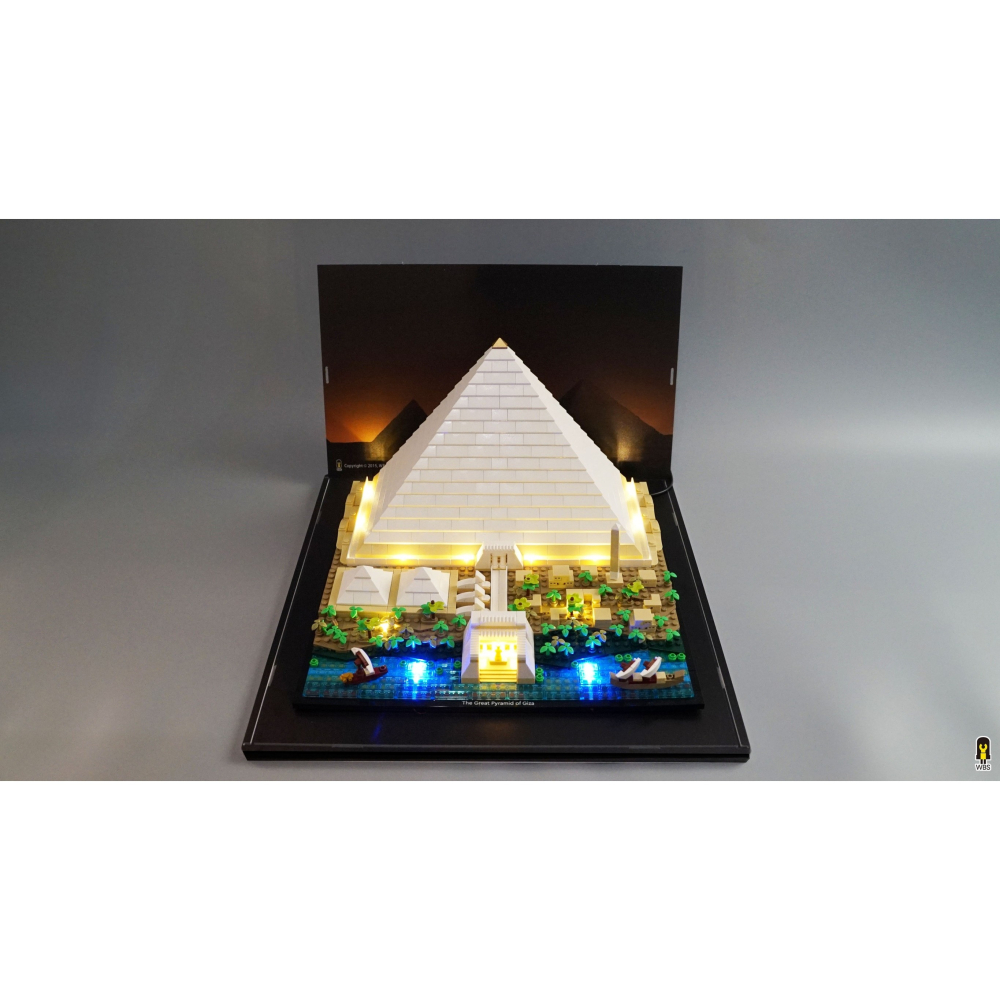 ［想樂］ [不含積木]  WBS 樂光 21058 吉薩金字塔 專用燈組 紙片燈 樂光燈 專用防塵盒 展示盒 壓克力-細節圖3