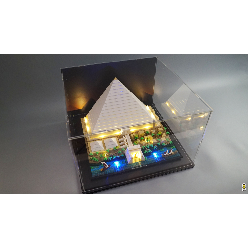 ［想樂］ [不含積木]  WBS 樂光 21058 吉薩金字塔 專用燈組 紙片燈 樂光燈 專用防塵盒 展示盒 壓克力-細節圖5