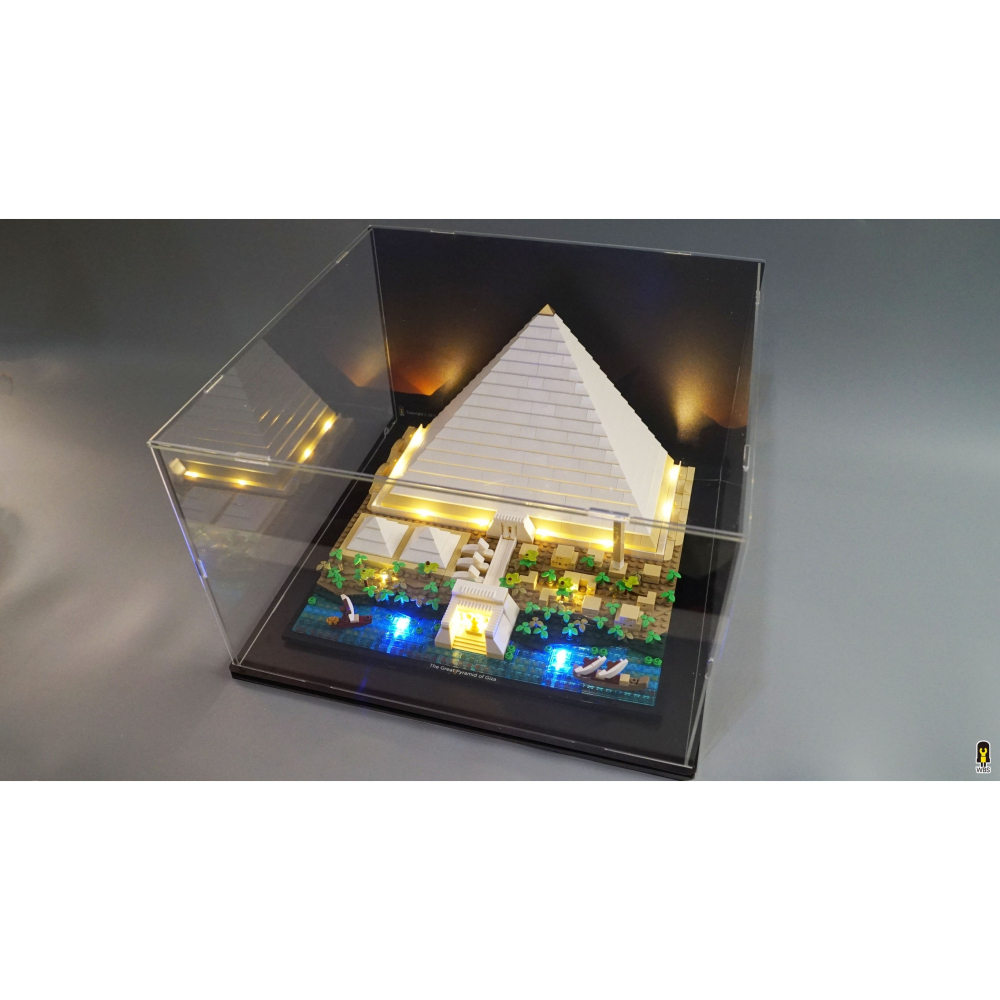 ［想樂］ [不含積木]  WBS 樂光 21058 吉薩金字塔 專用燈組 紙片燈 樂光燈 專用防塵盒 展示盒 壓克力-細節圖6