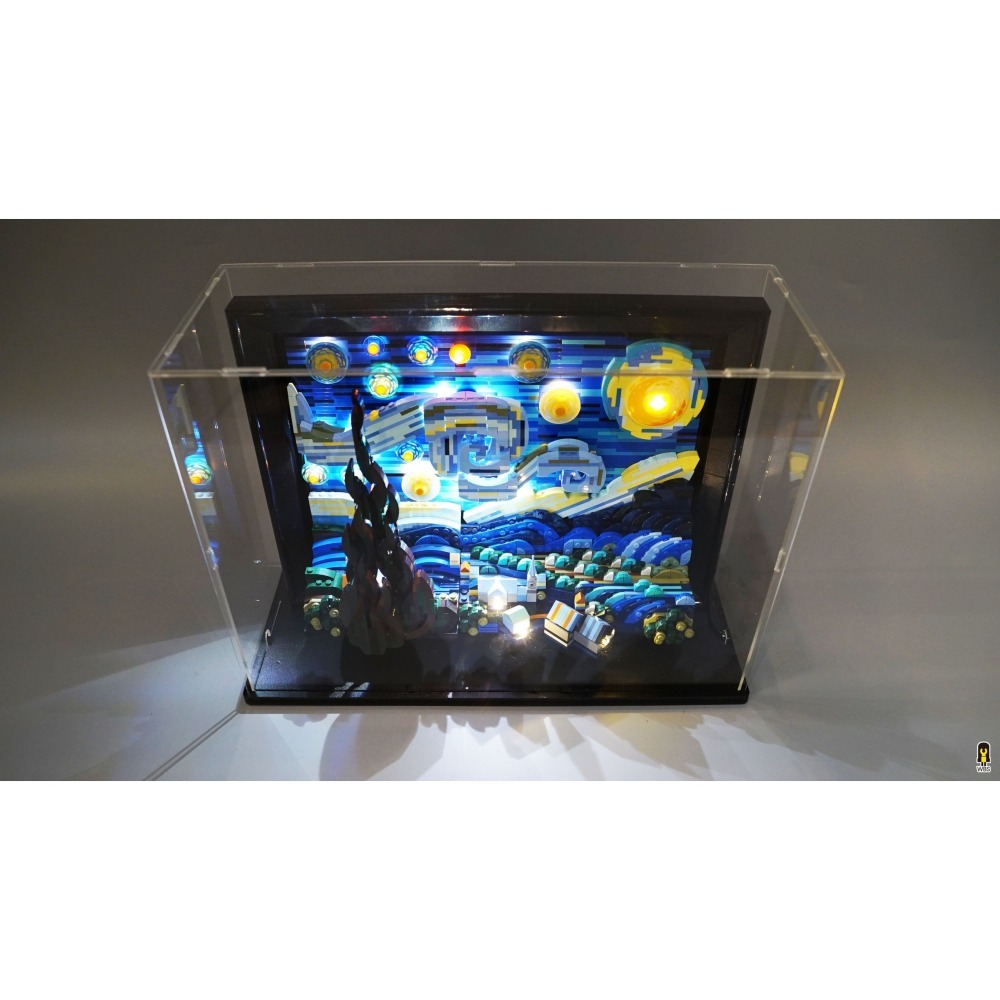 ［想樂］ [不含積木]  WBS 樂光 21333 梵谷 星夜 專用燈組 紙片燈 樂光燈 專用防塵盒 展示盒 壓克力-細節圖7