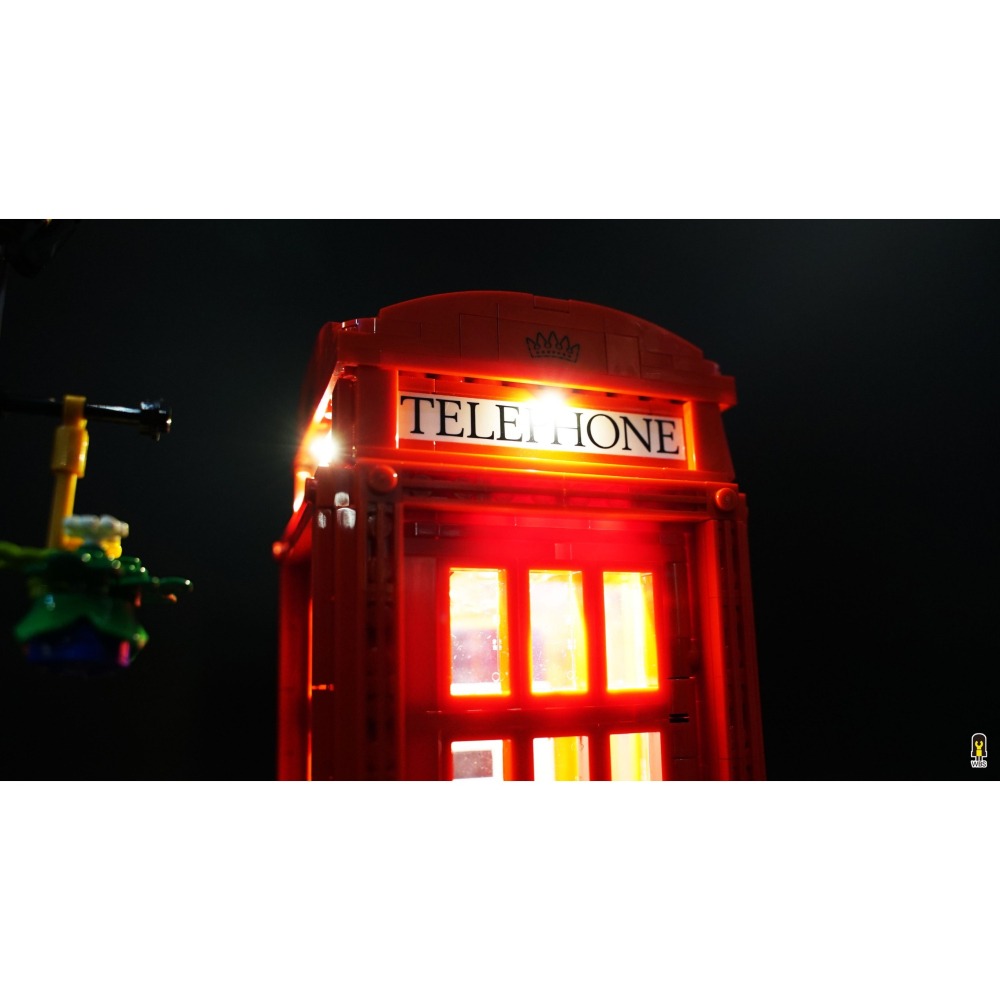 ［想樂］ [不含積木]  WBS 樂光 21347 倫敦紅色電話亭 專用燈組 紙片燈 樂光燈 專用防塵盒 展示盒 壓克力-細節圖3