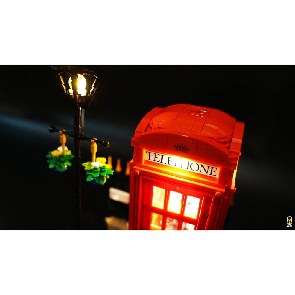 ［想樂］ [不含積木]  WBS 樂光 21347 倫敦紅色電話亭 專用燈組 紙片燈 樂光燈 專用防塵盒 展示盒 壓克力-細節圖5