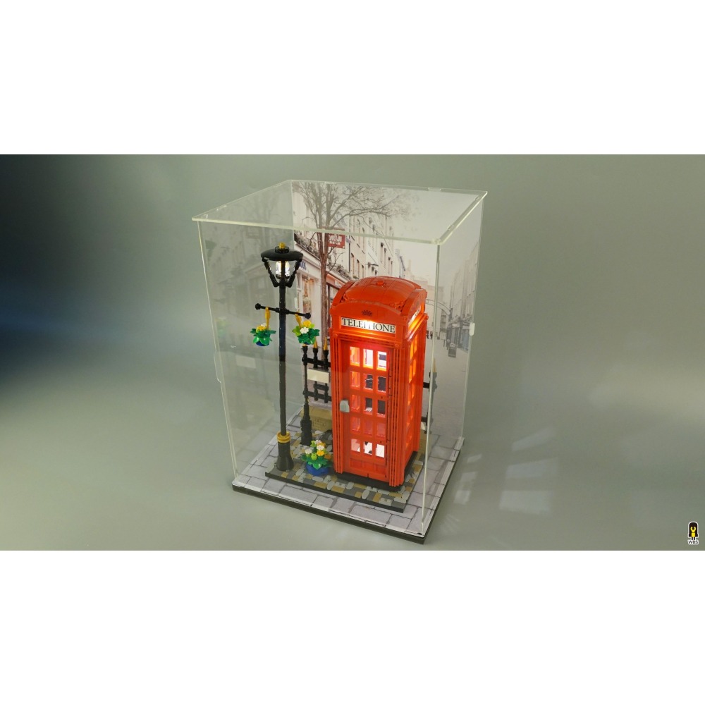 ［想樂］ [不含積木]  WBS 樂光 21347 倫敦紅色電話亭 專用燈組 紙片燈 樂光燈 專用防塵盒 展示盒 壓克力-細節圖6