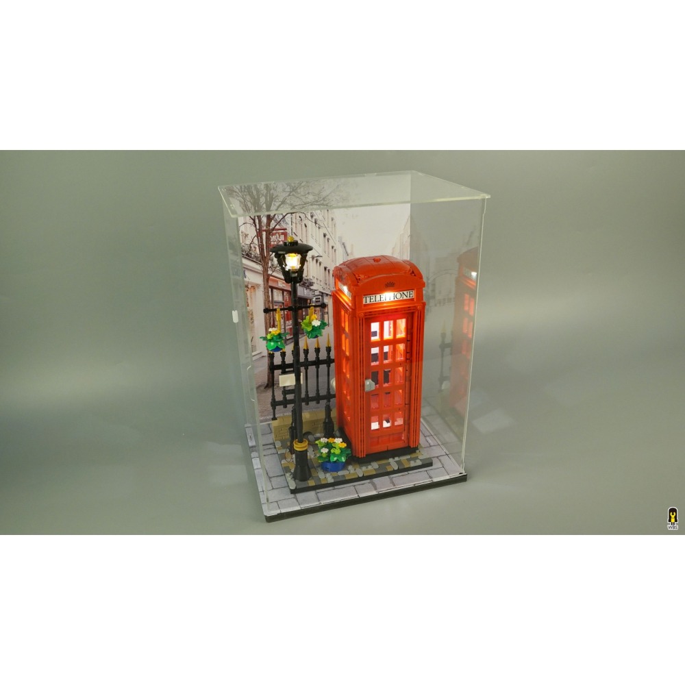 ［想樂］ [不含積木]  WBS 樂光 21347 倫敦紅色電話亭 專用燈組 紙片燈 樂光燈 專用防塵盒 展示盒 壓克力-細節圖8
