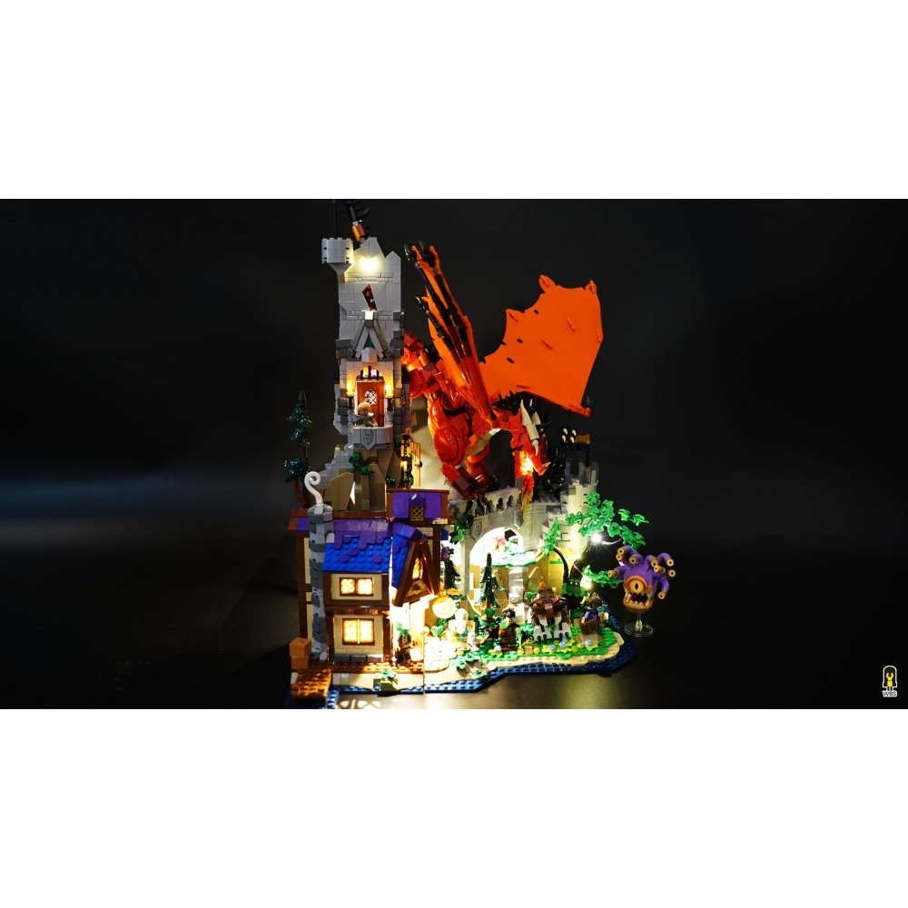 ［想樂］ [不含積木]  WBS 樂光 21348 龍與地下城 專用燈組 紙片燈 樂光燈 專用防塵盒 展示盒 壓克力-細節圖2