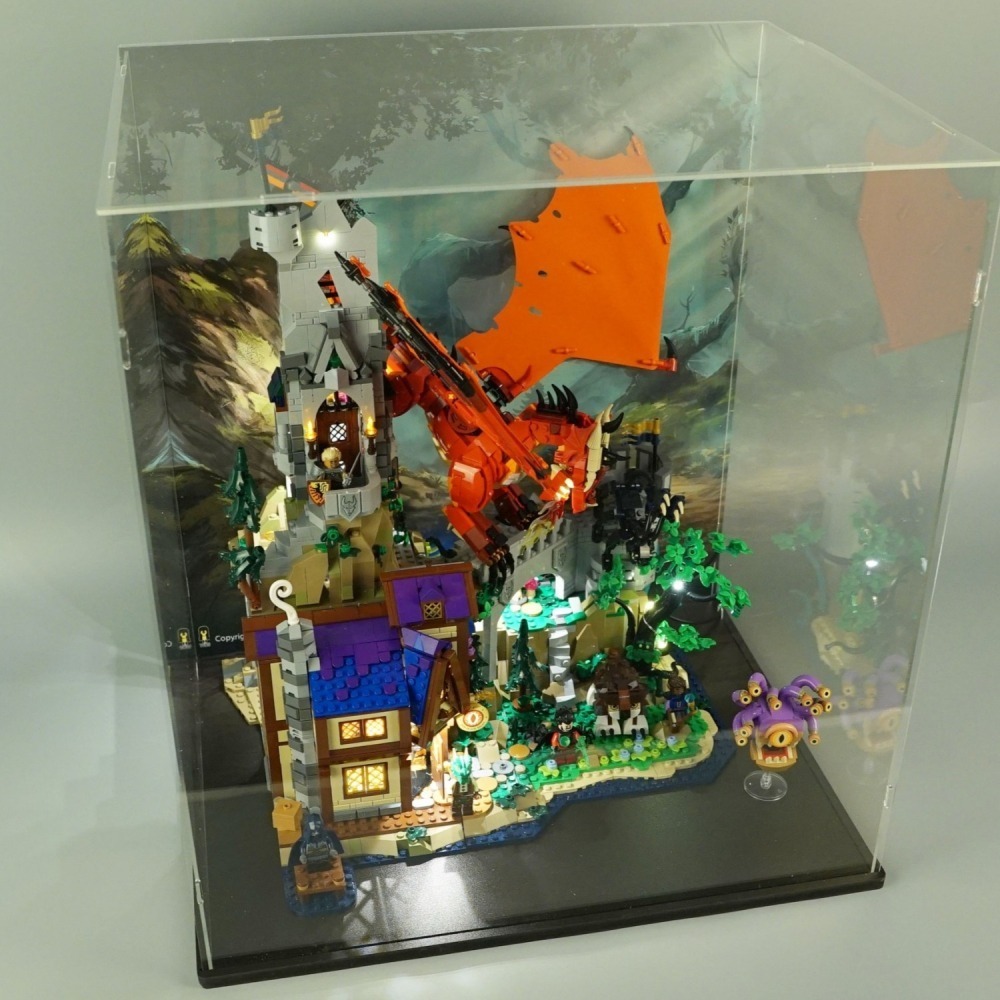 ［想樂］ [不含積木]  WBS 樂光 21348 龍與地下城 專用燈組 紙片燈 樂光燈 專用防塵盒 展示盒 壓克力-細節圖8