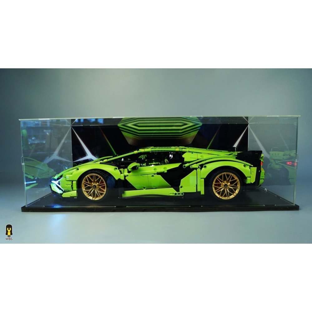 ［想樂］ [不含積木]  WBS 樂光 42115 藍寶堅尼 專用燈組 紙片燈 樂光燈 專用防塵盒 展示盒 壓克力-細節圖5