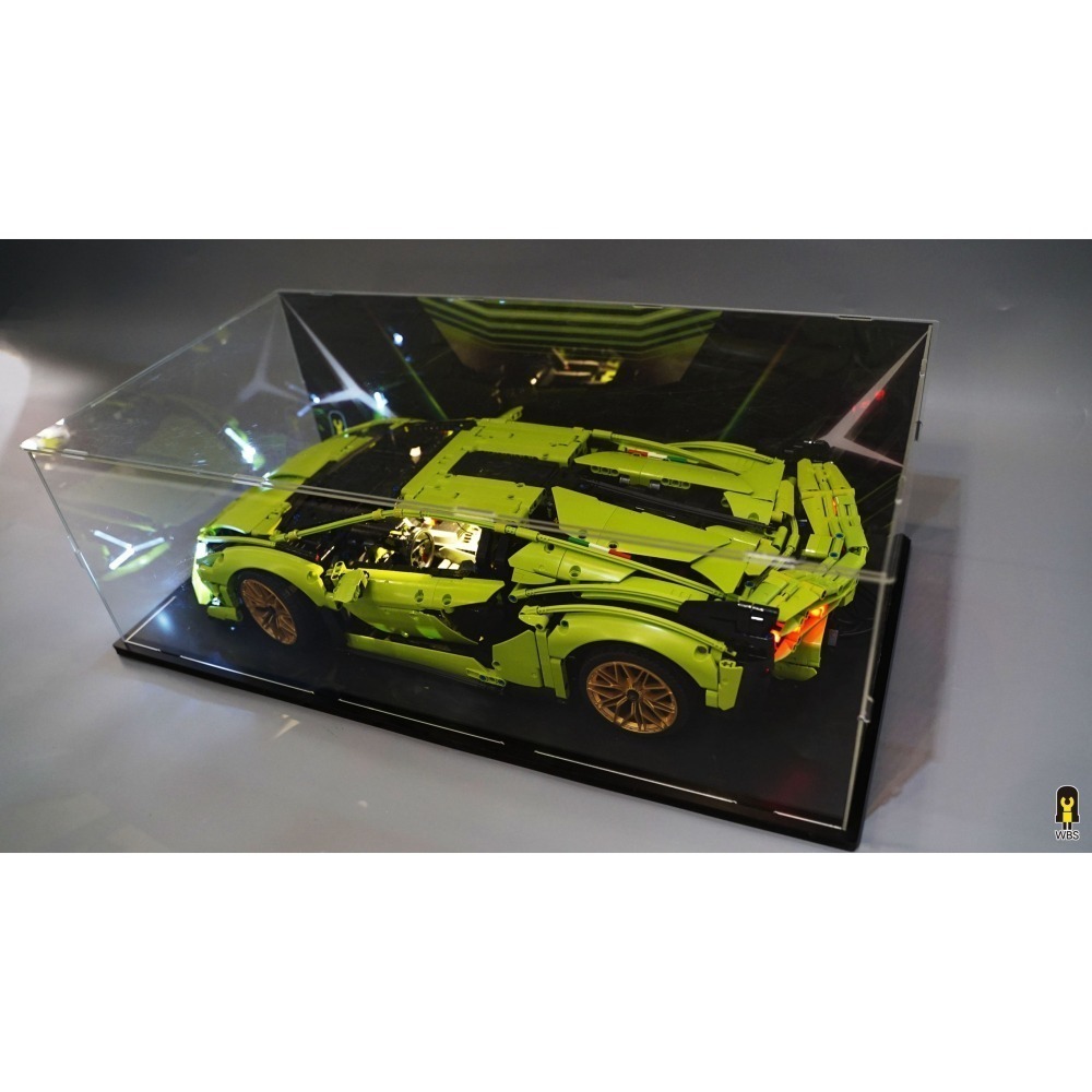 ［想樂］ [不含積木]  WBS 樂光 42115 藍寶堅尼 專用燈組 紙片燈 樂光燈 專用防塵盒 展示盒 壓克力-細節圖7