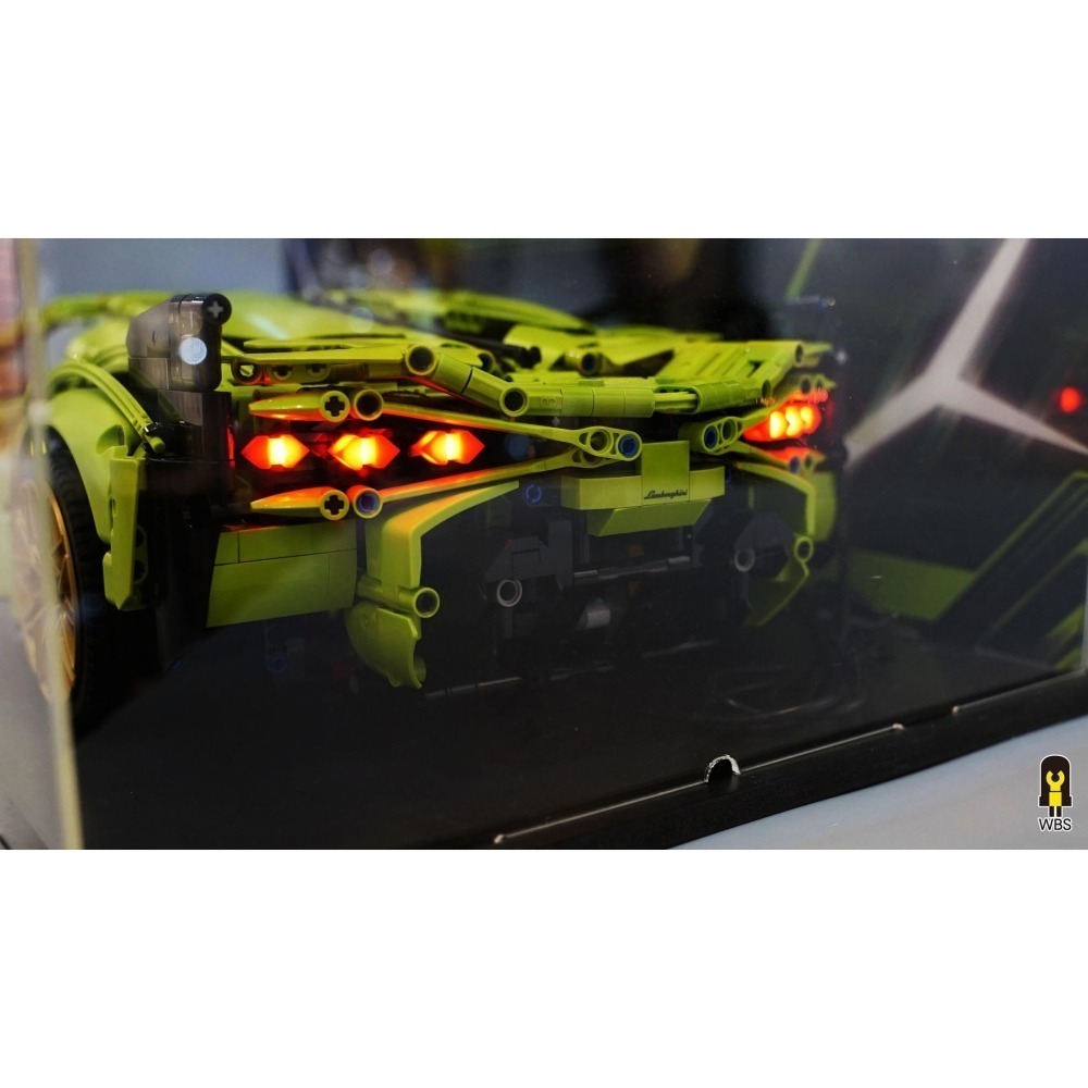 ［想樂］ [不含積木]  WBS 樂光 42115 藍寶堅尼 專用燈組 紙片燈 樂光燈 專用防塵盒 展示盒 壓克力-細節圖8