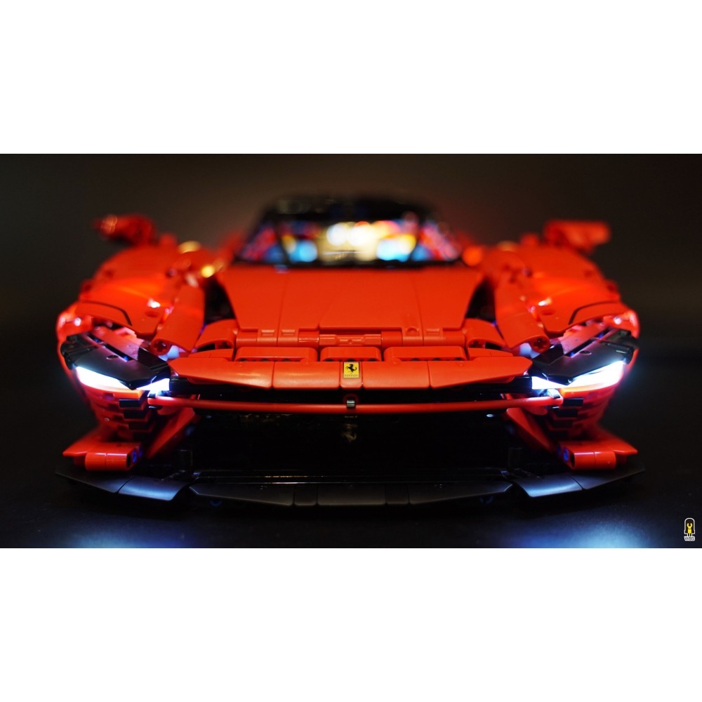 ［想樂］ [不含積木]  WBS 樂光 42143 法拉利 SP3 專用燈組 紙片燈 樂光燈 專用防塵盒 展示盒 壓克力-細節圖3