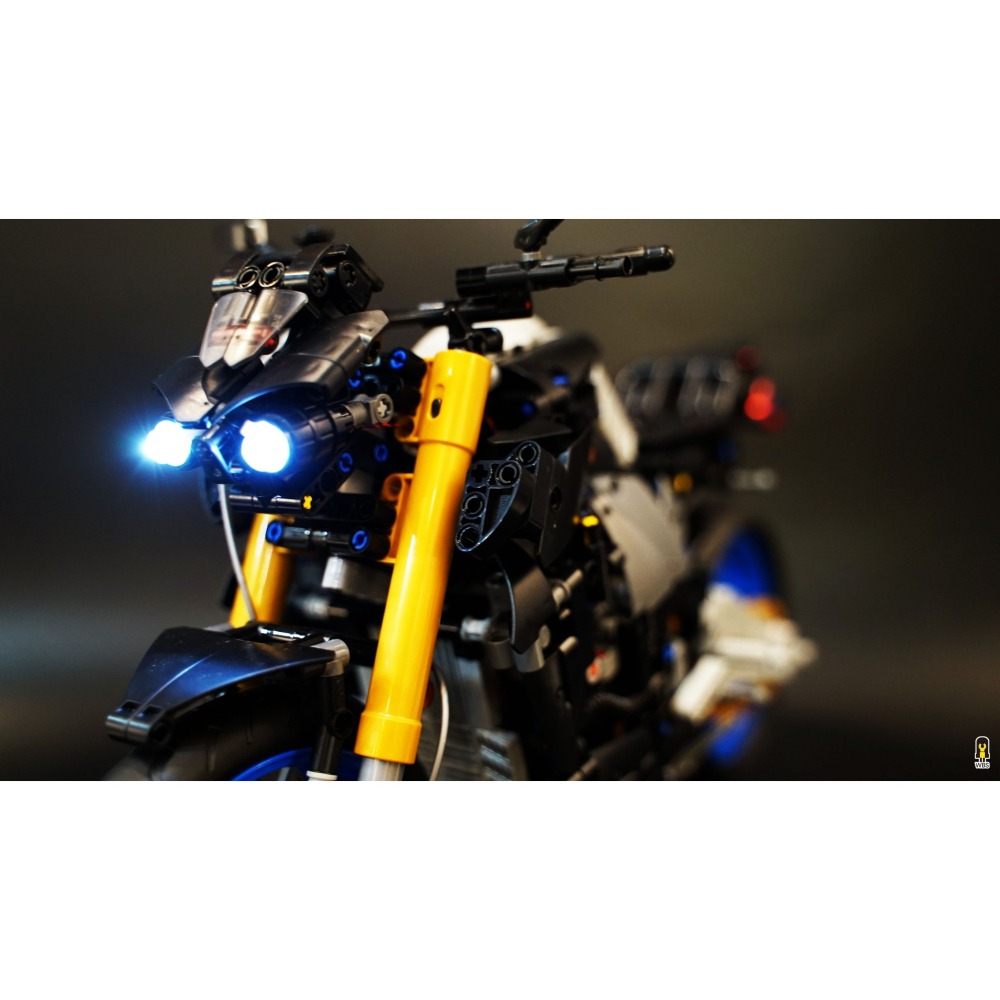 ［想樂］ [不含積木]  WBS 樂光 42159 Yamaha 重機 專用燈組 紙片燈 樂光燈 專用防塵盒 展示盒-細節圖4
