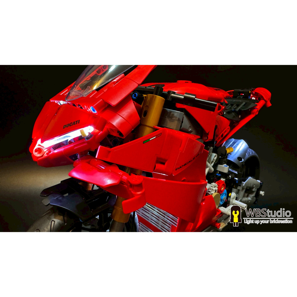 ［想樂］ [不含積木]  WBS 樂光 42202 杜卡迪 摩托車 專用燈組 紙片燈 樂光燈 專用防塵盒 展示盒 壓克力-細節圖3