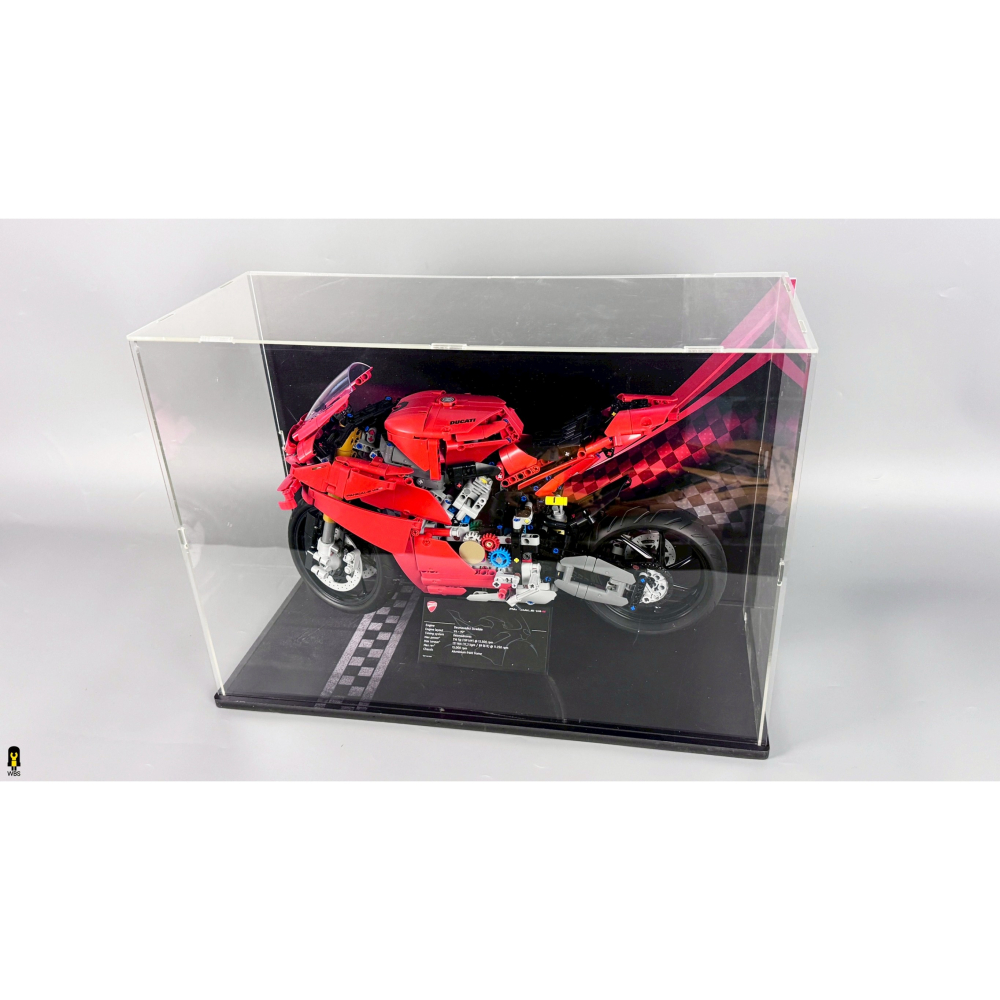 ［想樂］ [不含積木]  WBS 樂光 42202 杜卡迪 摩托車 專用燈組 紙片燈 樂光燈 專用防塵盒 展示盒 壓克力-細節圖7