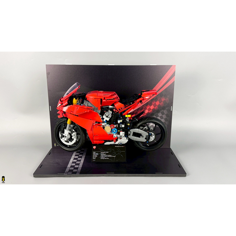 ［想樂］ [不含積木]  WBS 樂光 42202 杜卡迪 摩托車 專用燈組 紙片燈 樂光燈 專用防塵盒 展示盒 壓克力-細節圖8