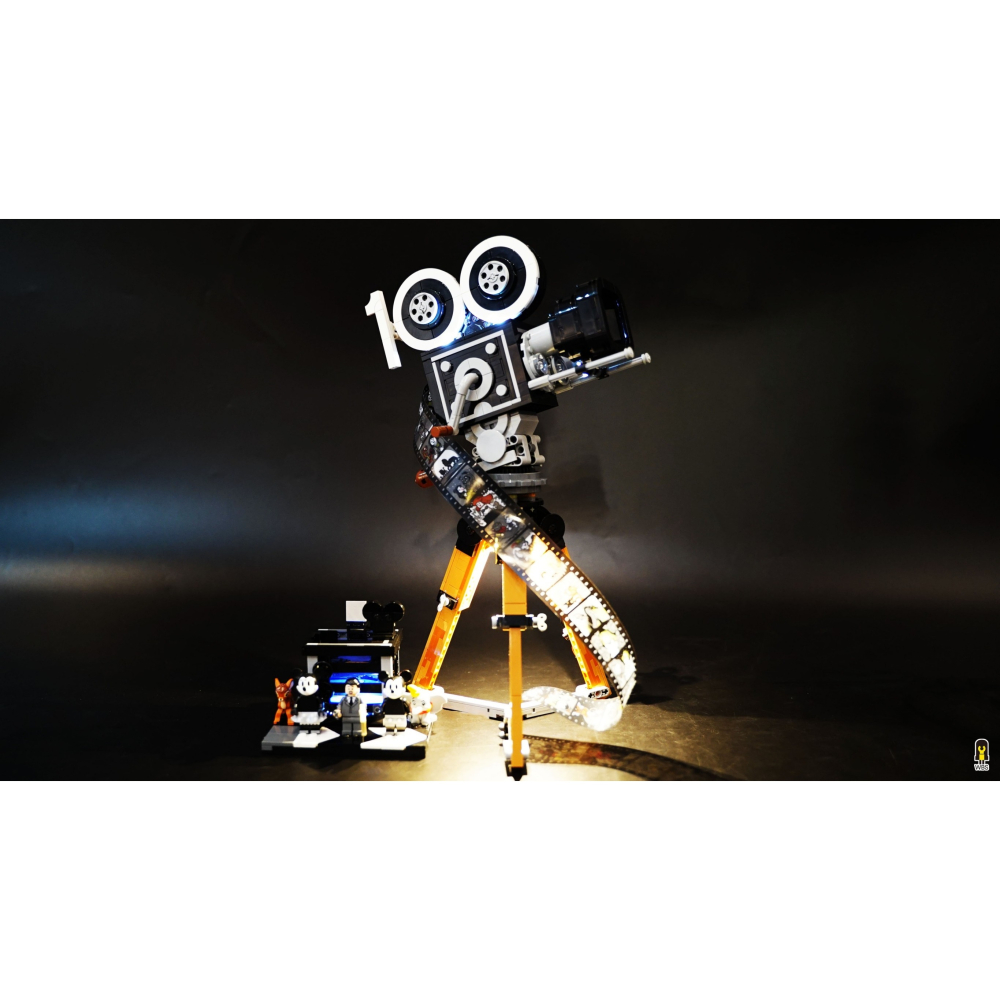 ［想樂］ [不含積木]  WBS 樂光 43230復古式電影攝影機 專用燈組 紙片燈 樂光燈 專用防塵盒 展示盒 壓克力-細節圖2