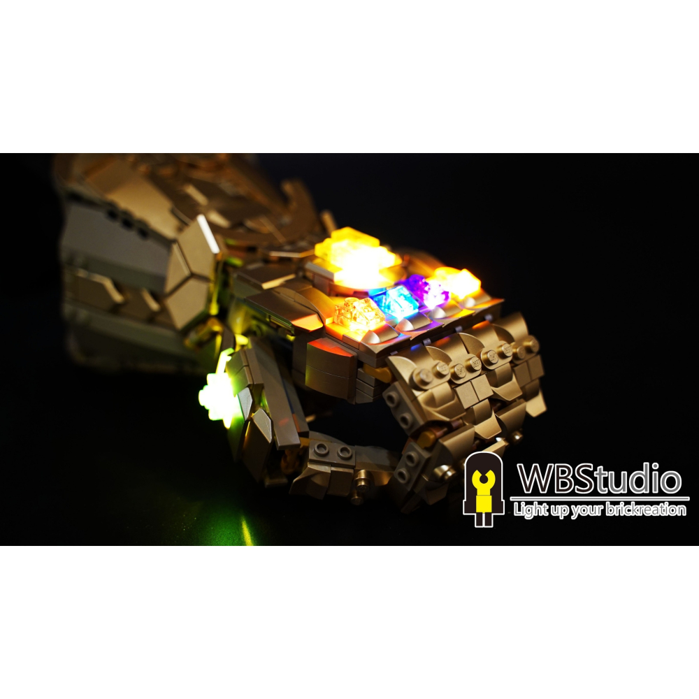 ［想樂］ [不含積木]  WBS 樂光 76191 漫威 無限手套 專用燈組 紙片燈 樂光燈 專用防塵盒 展示盒 壓克力-細節圖2