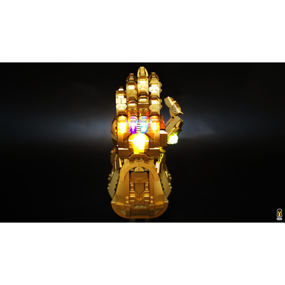 ［想樂］ [不含積木]  WBS 樂光 76191 漫威 無限手套 專用燈組 紙片燈 樂光燈 專用防塵盒 展示盒 壓克力-細節圖3