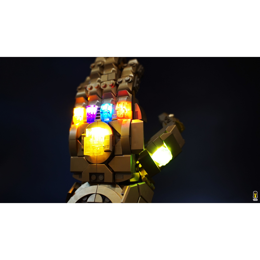 ［想樂］ [不含積木]  WBS 樂光 76191 漫威 無限手套 專用燈組 紙片燈 樂光燈 專用防塵盒 展示盒 壓克力-細節圖4