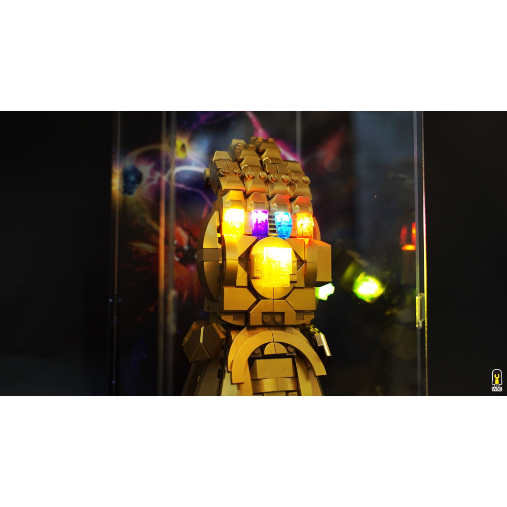 ［想樂］ [不含積木]  WBS 樂光 76191 漫威 無限手套 專用燈組 紙片燈 樂光燈 專用防塵盒 展示盒 壓克力-細節圖6