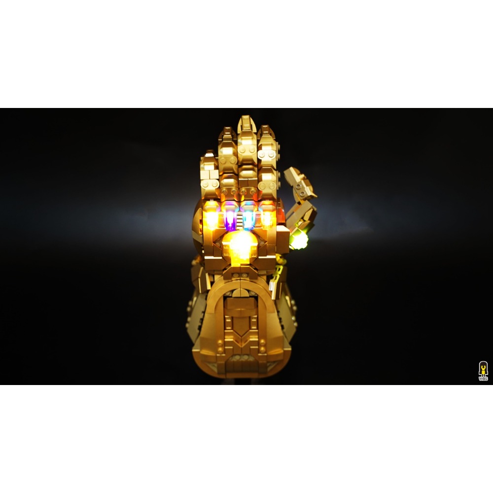 ［想樂］ [不含積木]  WBS 樂光 76191 漫威 無限手套 專用燈組 紙片燈 樂光燈 專用防塵盒 展示盒 壓克力-規格圖7