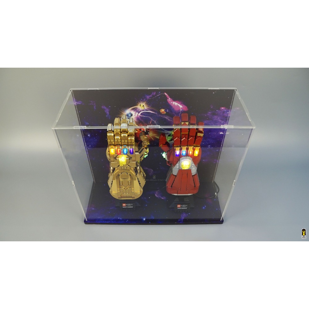 ［想樂］ [不含積木]  WBS 樂光 76191 漫威 無限手套 專用燈組 紙片燈 樂光燈 專用防塵盒 展示盒 壓克力-規格圖7