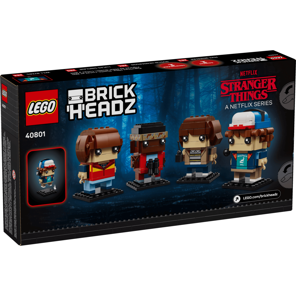 ［想樂］全新 樂高 LEGO 40801 BrickHeadz 《怪奇物語》 麥克、達斯汀、路卡斯和威爾玩偶-細節圖2