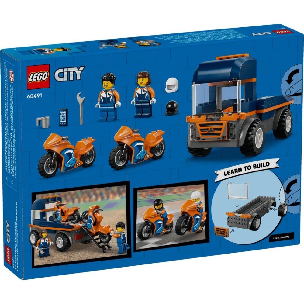 ［想樂］全新 樂高 LEGO 60491 City 城市 摩托車運輸車-細節圖2