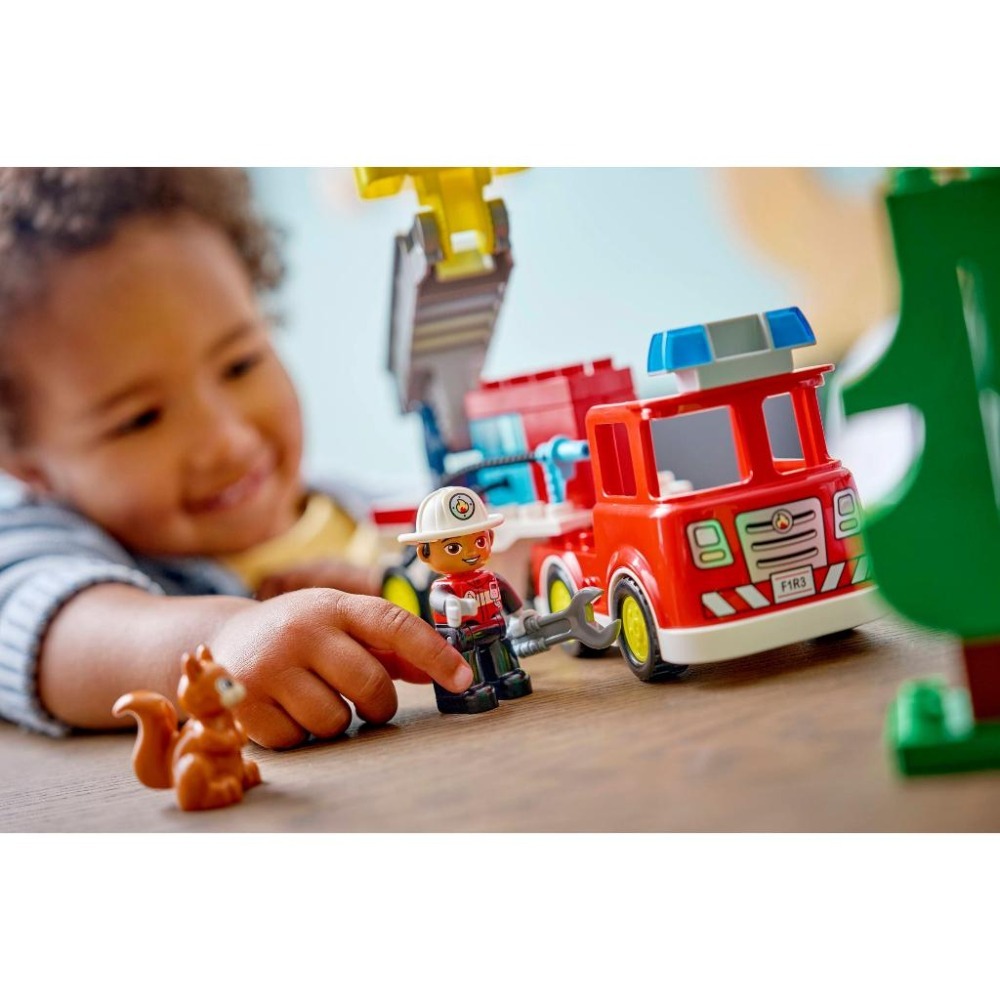 ［想樂］全新 樂高 LEGO 10473 DUPLO 得寶 附水管消防車和消防員-細節圖8