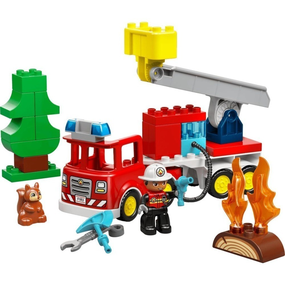［想樂］全新 樂高 LEGO 10473 DUPLO 得寶 附水管消防車和消防員-細節圖3