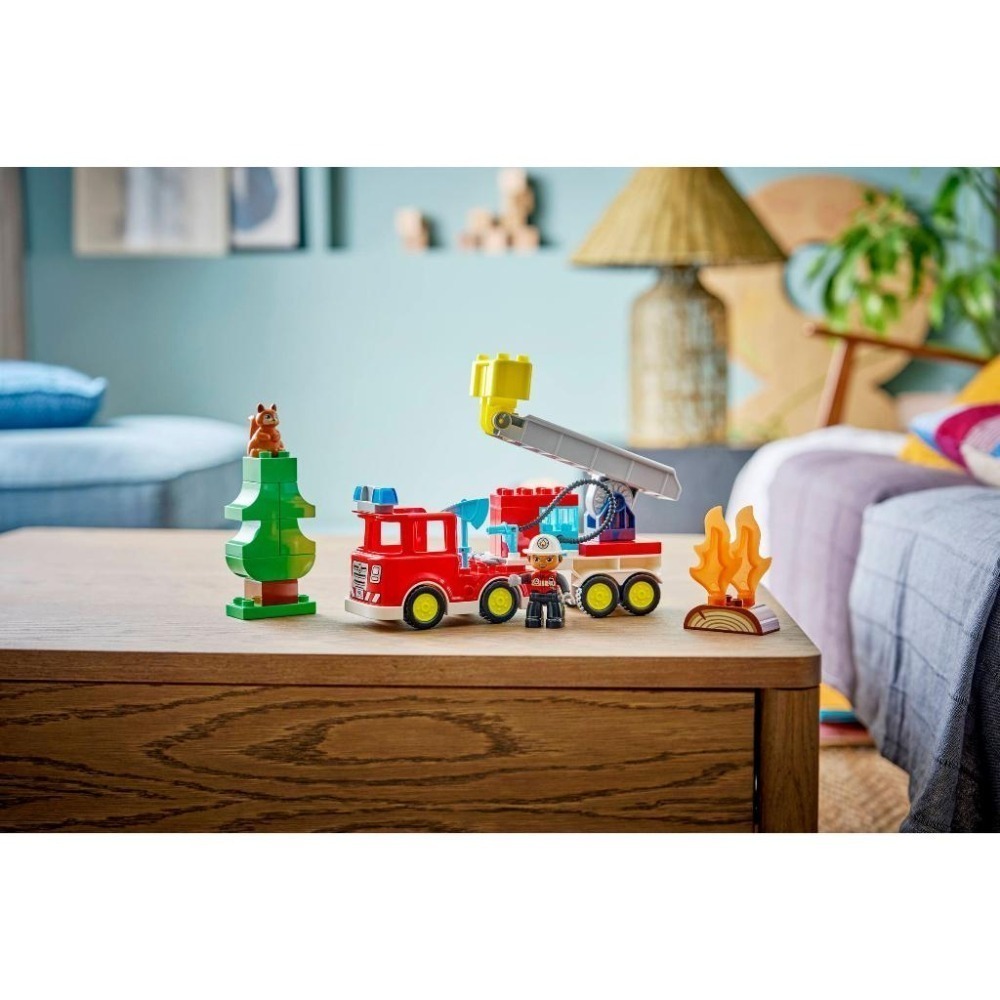［想樂］全新 樂高 LEGO 10473 DUPLO 得寶 附水管消防車和消防員-細節圖9