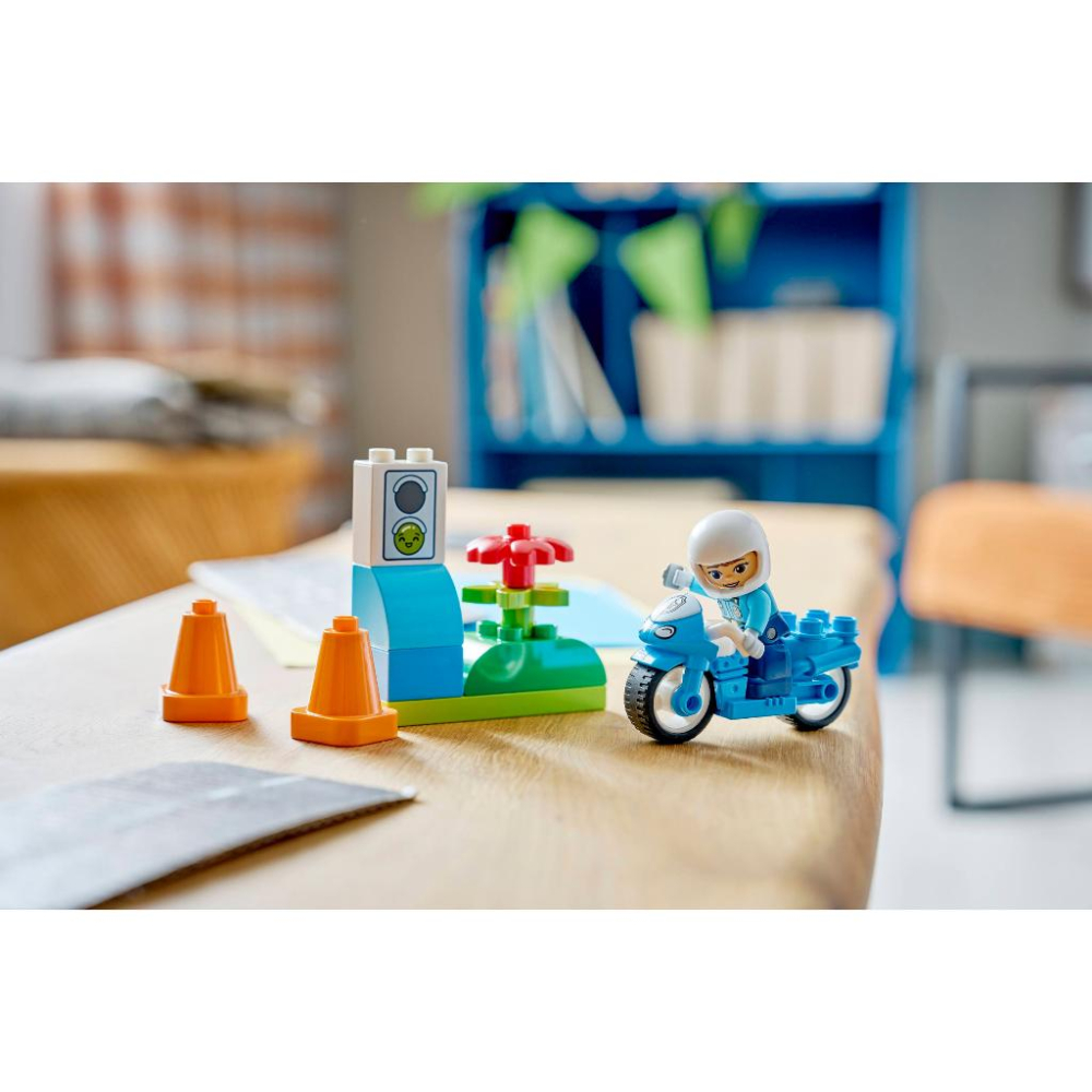 ［想樂］全新 樂高 LEGO 10471 DUPLO 得寶 藍色警用摩托車-細節圖9