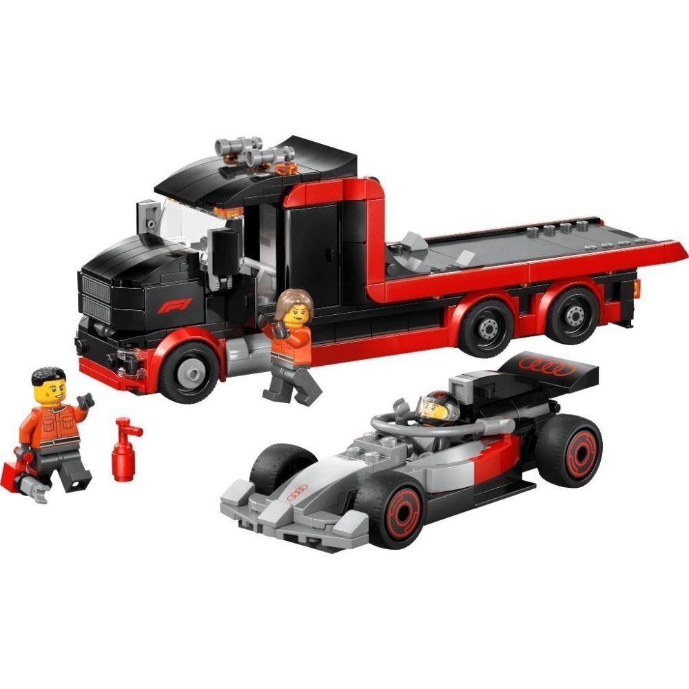 ［想樂］全新 樂高 LEGO 60493 City 城市 F1展示用卡車與 Audi F1 賽車 (盒損)-細節圖3